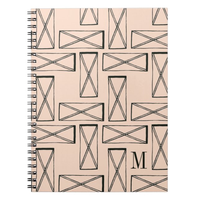 Carnet Monogramme | Rectangle géométrique X Design (Devant)