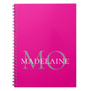 Carnet  Monogramme Rose Blanc Personnel 