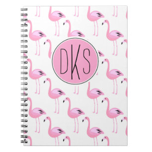 Carnet Monogramme rose des Flamants roses  
