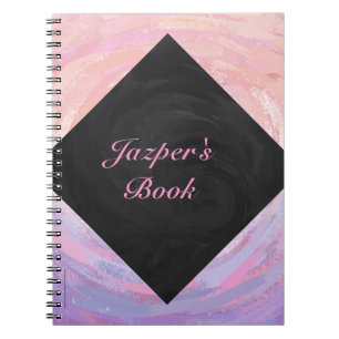 Carnet Monogramme rose et noir