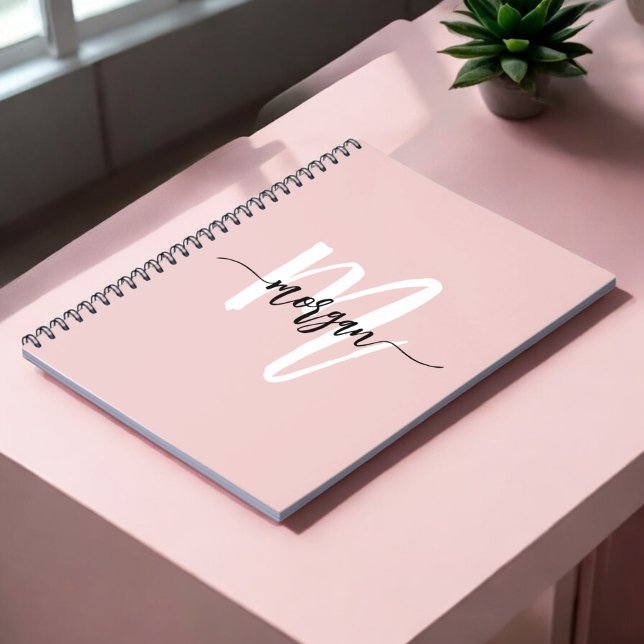 Carnet Monogramme rose fille's mignon Script retour à l'é (Créateur téléchargé)