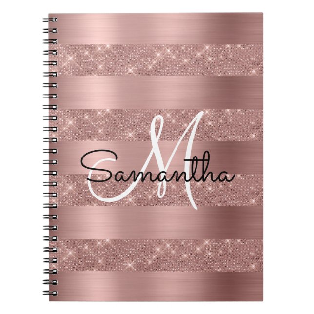 Carnet Monogramme rose Gold Chic (Devant)