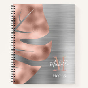 Carnet Monogramme Rose Gold Gris Monogramme