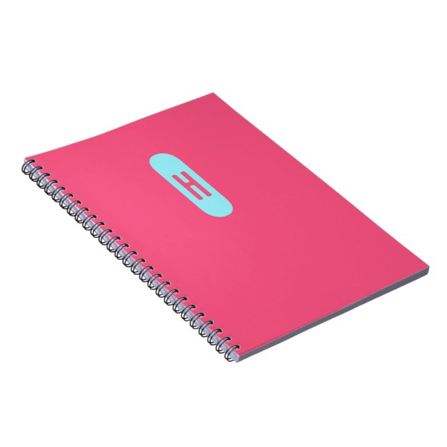 Carnet Monogramme rose minimaliste (Côté Droit)