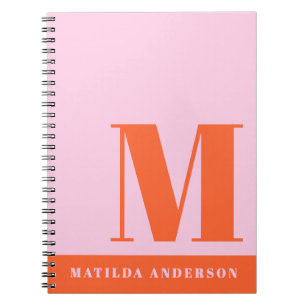 Carnet Monogramme rose moderne