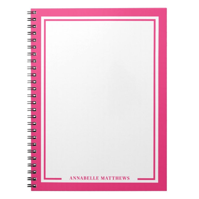 Carnet Monogramme Rose Nom (Devant)