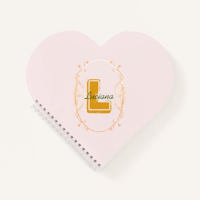 Carnet Monogramme rose vierge simple féminin moderne (Devant)