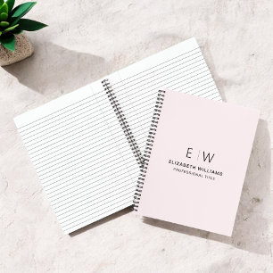 Carnet Monogramme rose vif professionnel - Entreprise ini