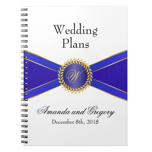 Carnet Monogramme Royal Blue Elegance (Devant)