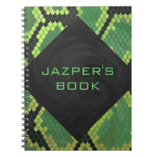 Carnet Monogramme Serpent vert et noir