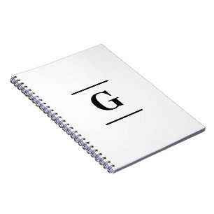 Carnet Monogramme simple blanc minimaliste
