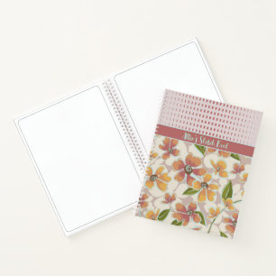 Carnet Monogramme Tropical Retro Floral et Chèques