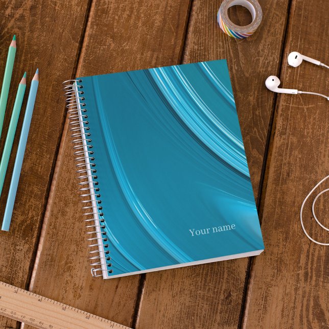 Carnet Monogramme Turquoise Abstrait (Créateur téléchargé)