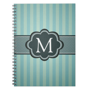 Carnet Monogramme turquoise masculin de coutume de