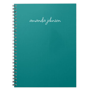 Carnet Monogramme Turquoise minimal moderne Ajouter le no