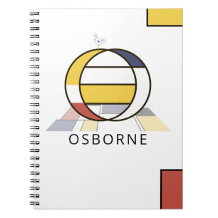 Carnet Monogramme unique de style néoplasticisme. Lettre