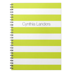 Carnet Monogramme vert poire moderne