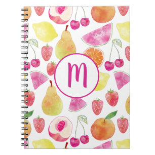 Carnet Monogramme Watecolore Fruit