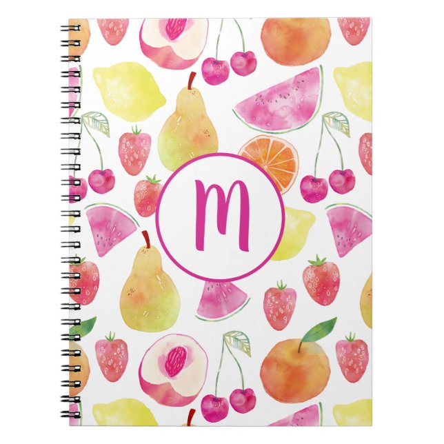 Carnet Monogramme Watecolore Fruit (Devant)