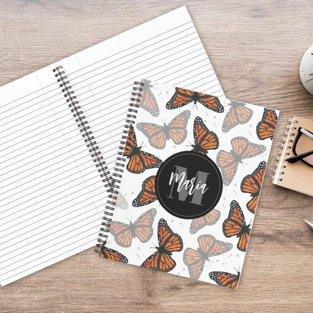 Carnet Monogrammed moderne Monarch Butterfly (Créateur téléchargé)