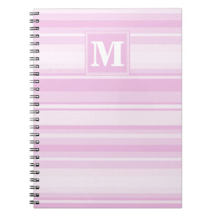 Carnet Monogrammes à rayures roses pour bébé