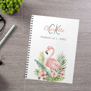 Carnet Monographie tropicale flamingo rose