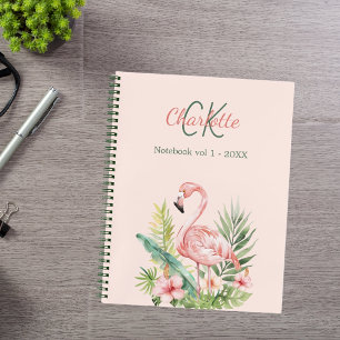 Carnet Monographie tropicale flamingo rose