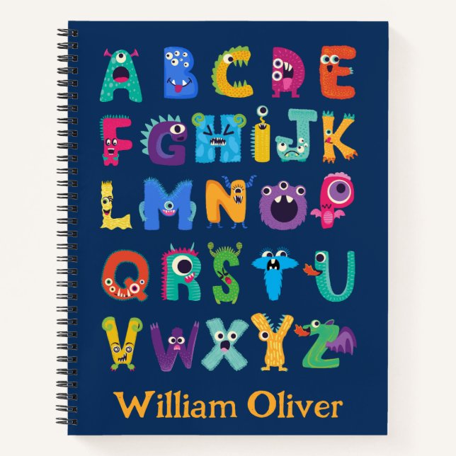 Carnet Monstre Personnalisé ABC Monstres Silly Alphabet (Devant)