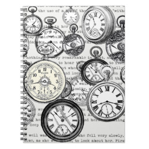 Carnet Montre de poche victorienne Alice au pays des merv