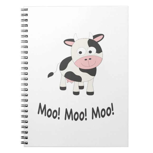 Carnet Moo Moo Moo Cute Cartoon Vache (Devant)
