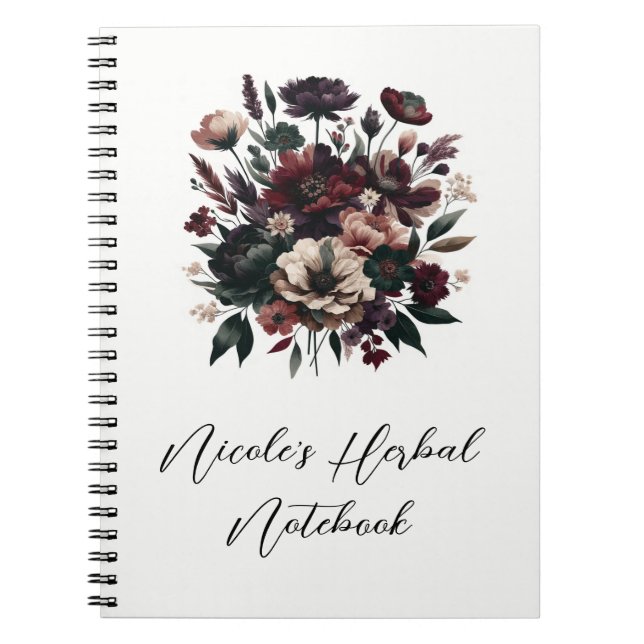 Carnet Moody Rustic Garden Florals Mariage bohémien (Devant)