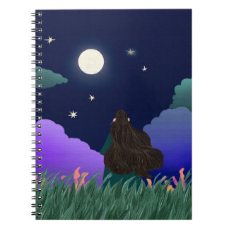 Carnet Moonlit Dreamer Girl Spiral Notebook
