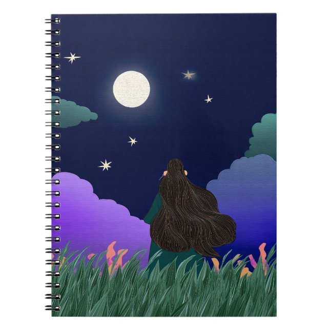 Carnet Moonlit Dreamer Girl Spiral Notebook (Devant)