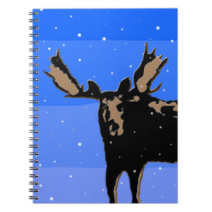 Carnet Moose en hiver - Art original de la faune