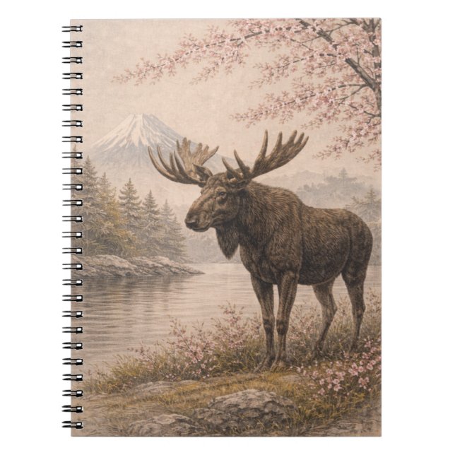 Carnet Moose Japanese Landscape Notebook, Wildlife Fusion (Devant)