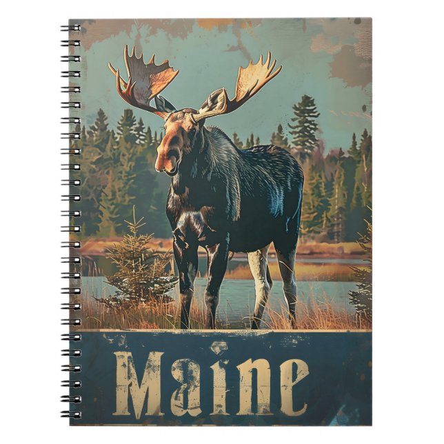 Carnet Moose Maine Vintage (Devant)
