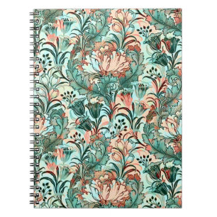 Carnet Morris Inspiré Tulipes, Peonies, Acanthus Green