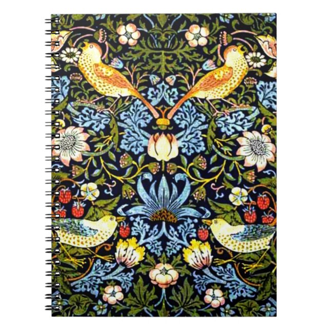 Carnet Morris - Strawberry Thief, célèbre motif, (Devant)