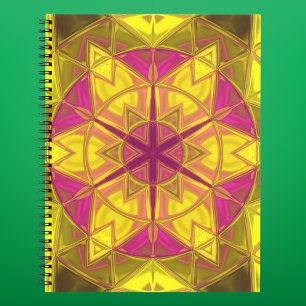 Carnet Mosaic Kaleidoscope Fleur Jaune et Rose