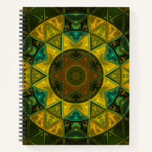 Carnet Mosaic Kaleidoscope Fleur Jaune et Vert