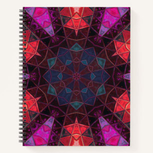 Carnet Mosaic Kaleidoscope Fleur violet et rose