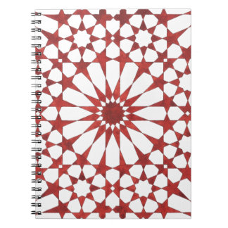 Carnet Mosaïque andalouse rouge ALHAMBRA Notebook