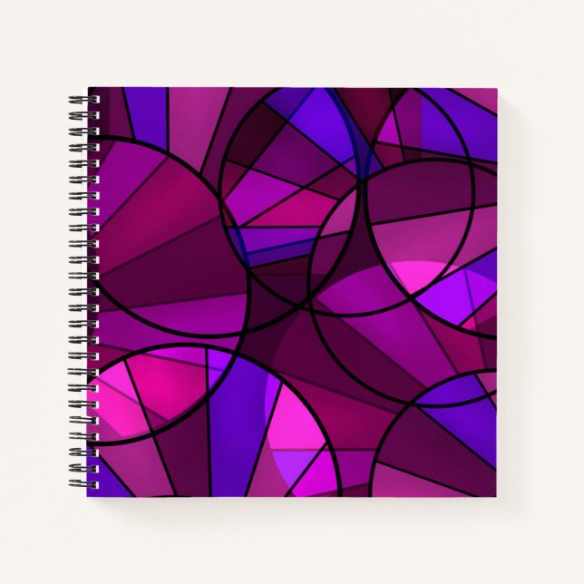 Carnet mosaïque de verre moderne Abstrait motif lumineux  (Devant)