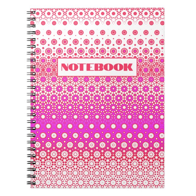 Carnet Mosaïque rose et rouge (Devant)