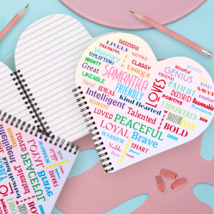 Carnet Mot personnalisé Art Heart Keepsaké Ajouter vos pr