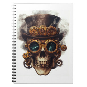 Carnet Moteur de crâne Steampunk