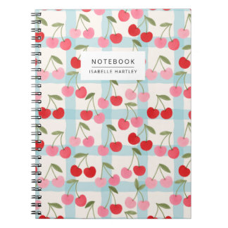 Carnet Motif à carreaux gingham cerise en rouge et rose
