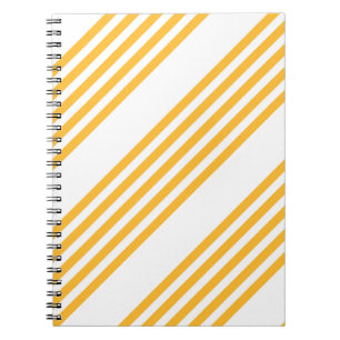 Carnet Motif à cinq bandes jaune et blanc ensoleillé