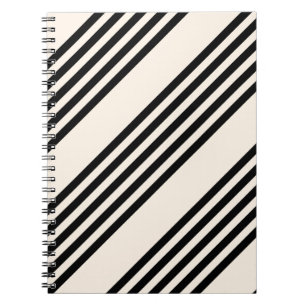 Carnet Motif à cinq bandes noir et beige