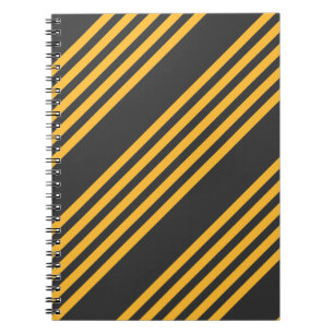 Carnet Motif à cinq bandes Sunny jaune et charbon de bois
